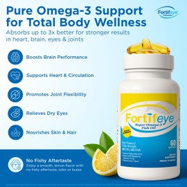 Omega 3 Fish Oil 60Count 1600 mg Made in Norway - High Potency Fish Oil Omega 3 Supplements Triglyceride Form with EPA and DHA Supplements for Women and Men No Fishy After Taste Natural Lemon Flavor