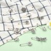 Ipotkitt 26 pcs 13 Styles Antique Silver Alloy Brooch Tibetan