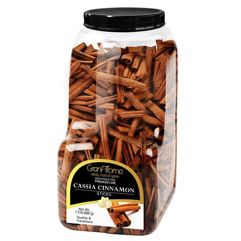 GranAroma Cassia Cinnamon Sticks, Aromatic & Sweet, Teas, Baking (1.5