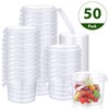 Mifoci 50 Pcs Food Clear Bucket Plastic Gallon Bucket Round
