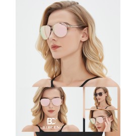 Bircenpro Polarized Sunglasses for Women : UV Protection Acetate Square Sunglass With Retro Classic Style