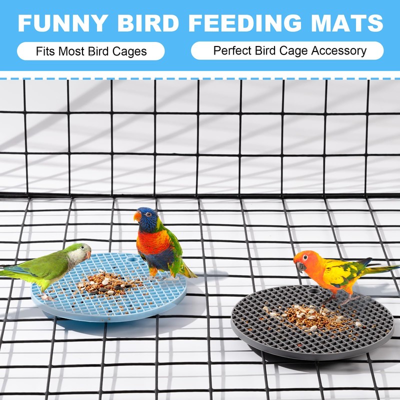 Swirge 2pcs Bird Foraging Puzzle Toy, Silicone Bird Slow Feeder