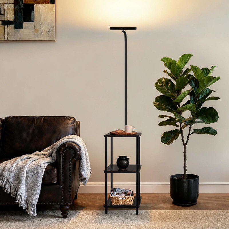 LED Floor Lamp with Table, 25W/3000LM Super Bright Floor Lamp
