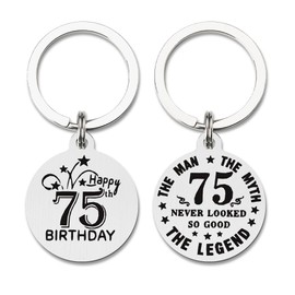 75th Birthday Gifts for Men Birthday Keychain for Him Funny Gag Gifts for Dad Grandpa Birthday Gift for Husband Brother Birthday Gifts for Best Friend Uncle 75 Year Old Man Birthday Gift Ideas