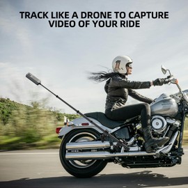 Motorcycle Bike Handlebar Clamp Mount & 60" Invisible Selfie Stick Compatible with Insta360 X4 X3 X2 X ONE RS R GO 3 Camera, Heavy Duty Motorcycle Mount kit Carbon Fiber Selfie Stick 1.5m (CM-DD)