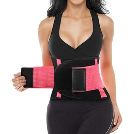 Unisex Slimming Waist Trainer | Work-Out Support | Postpartum Recovery | Sauna Effect| Hard Lumbar Support | JnD (Pink, XL)