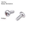 sourcing map Machine Screws Phillips Head Screws M2.5 x 5