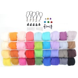 MoMo Wool Felt 36 Color Set, Handicraft, DIY Material (b. Approx. 0.1 oz (3 g) Accessories Included