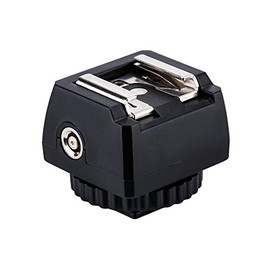 JJC JSC-9 Hot Shoe Adapter for Standard ISO Hot Shoe Flashes and 1/4"-20 Female Tripod Socket on the Bottom (Equipped with PC Female Outlets and 3.5mm Mini-phone Socket)