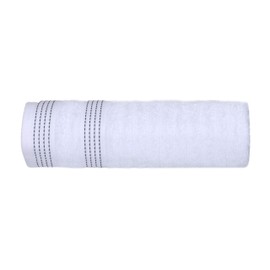 CASA COPENHAGEN Elegance 6 Pieces Ribbed Towel Set- Black + White, 550 GSM 2 Bath Towel 2 Hand Towel 2 Washcloth, Designed in Denmark Made of Soft Egyptian Cotton for Bathroom, Kitchen and Shower