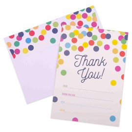 GSM Brands Thank You Cards for Kids - 20 Cards with Envelopes