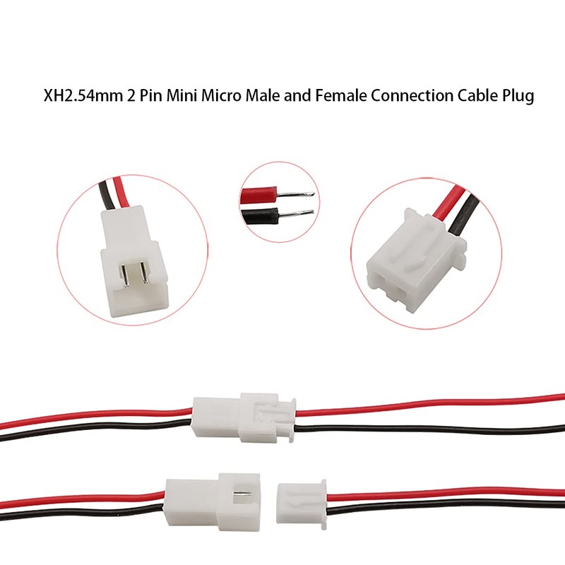 Cermant 50Pcs 25Pairs 2Pin XH2.54mm Mini Micro Male and Female