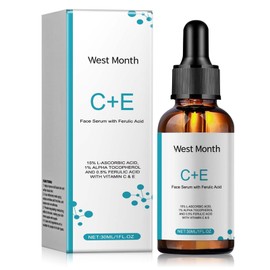 Vitamin C Serum Gesicht Hochdosiert Testsieger, Vitamin E Serum Gesicht, Mildes Gesichtsserum, Reduzierung von Falten, Straffere Haut, Kollagenaufbau, Feuchtigkeitsspendend, Brightening, Nicht Fettend