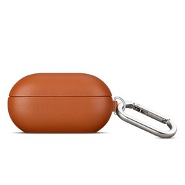 LOPIE for Beats Solo Buds Case Cover with Keychain, Handmade Case Fully-Wrapped with Top Grain Leather, Protective Hard Shell Cover for Beats Solo Buds Earbuds - Brown