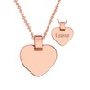 Amoonic Children's Heart Necklace with Engraving in Silver 925 and