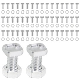 50 Sets Aluminium Greenhouse Nuts and Bolts,FirmGreenhouse Hex Nuts and Square Head Bolts for Installing Fixing Building Repairing Greenhouse Accessories