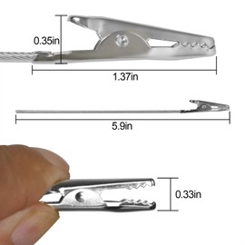 ZOENHOU 100 PCS 5.9 Inches Alligator Clips, Metal Wire Long-Tailed Spring Clamps Set, Zinc Plated Metal Crocodile Memo Clip Holders Clasp for DIY Card, Photos, Business Card