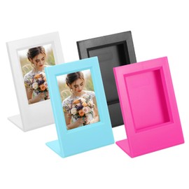 sourcing map 4 Pcs Mini Picture Frames 3.8 x 2.7 Inch Rectangle Small Picture Photo Frame Holder for Tabletop Display Photos Paintings Landscape Posters Artwork, Black/White & Red/Blue