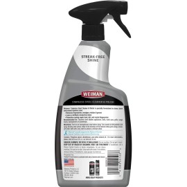 Weiman Stainless Steel Cleaner with Microfiber Cloth 24 Fl Oz Streak Free Shine