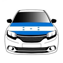 Honduras Car Hood Cover, Flag 4x5ft Car Bonnet Banner, Universal Fit, Elastic Polyester, Stretchable, Patriotic Automotive Hood Covers, Patriot Gifts