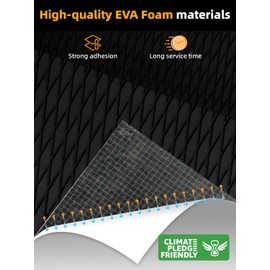 FOCEAN Boat Flooring EVA Foam Boat Decking Camo Marine Flooring Self-Adhesive Marine Mat for Motorboat RV Yacht Kayak, 94.5''x 15.7'', Black