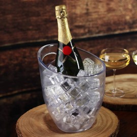 bar@drinkstuff Frosted Ice Bucket 3 Litre - Plastic Frosted Wine and Champagne Chiller