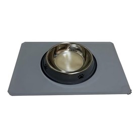 Stainless Steel Dog Bowl with Non-Slip Silicone Base, Stackable Water and Food Bowls for Medium to Large Dogs and Cats, Grey