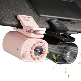 JOYTUTUS Portable Car LCD Clip Fan 360° Rotatable 100 Speed Wind 12V USB Rechargeable 1800mAh Electric Fan Low Noise Mini Fan Clamp Anywhere:_Black