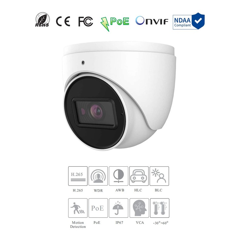 Titanium IP-5IRD5S44/28 5MP IR Waterproof Turret Network Camera, Max 2880x1620