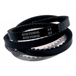 BESTORQ BX73 Cogged V-Belt, Raw Edge X5 EPDM V-Belt, Black, 76" Outside Circumference x .66" Width x .43" Height, Pack of 2