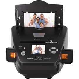 Eyesen Photo and Slide Scanner with 2.4” LCD Screen, Convert Negatives & Slides 35mm/135 Film, Photo(3R,4R,5R), Business Card to 22MP JPEG Digital Photos, 4GB SD Card Included