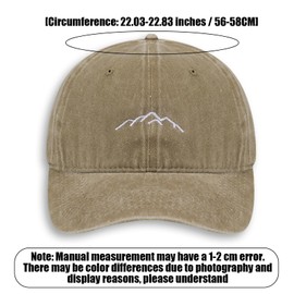 Gkhlg 1 Piece Washed Cotton Dad Cap with Classic Embroidered Mountain Pattern Baseball Caps Adjustable for Men Women Vintage Baseball Caps for Outdoor Activities Like Golf Running Hiking (Khaki)