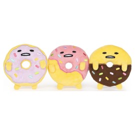 GUND Sanrio Gudetama The Lazy Egg Donut Collector Set of Three Stuffed Animal Plush, Yellow and Pink, 3.5” Each