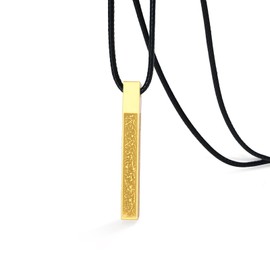 VASSAGO Islamic Ayatul Kursi Necklace for Women Men Allah Arabic 3D Bar Necklace Muslim Quran Quran Stainless Steel / Leather Chain Necklace Islam Eid Islamic Gift Jewellery, Stainless Steel, No