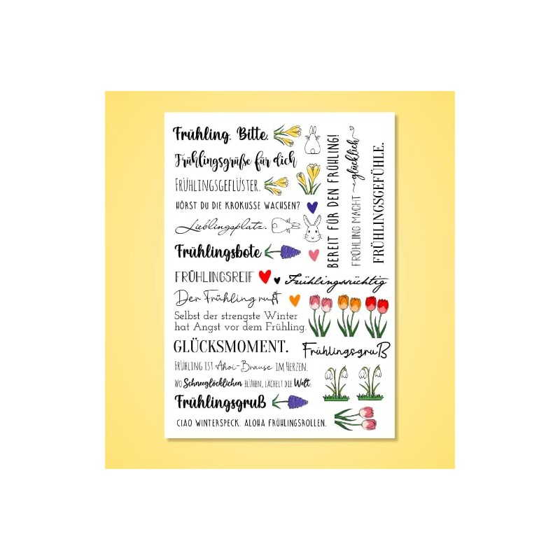 Kerzen Tattoofolie - Frühling bitte Sprüche zum Verschenken - für