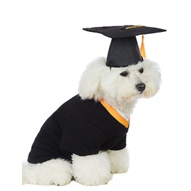 Impoosy Dog Graduation Shirts with Pet Graduation Hats with Yellow Tassel Puppy Graduation Costumes for Dogs Cats Holiday Costume Accessory (2XL)