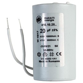 MOTOR RUN CAPACITOR NO STUD LDS 20UF // MOTOR RUN CAPACITOR NO STUD LDS 20UF Automotive Qualification Standard // 4.16.10.25.06 (PK OF 1)