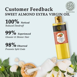 Buddha Natural Sweet Almond Oil Extra Virgin Cold Pressed (150 ml) - For Healthy Skin, Hair and Body Massage - 100% Chemical Free
