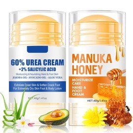 DMQ Urea Foot Cream, 2PCS Foot Cream for Cracked Heels and Dry Skin, Honey Cracked Heel Repair Cream, Urea Cream Foot Moisturiser (1.41 Ounce (Pack of 2), Aloe Vear & Honey)