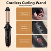 Cordless Curling Iron, Travel Curling Iron USB Rechargeable Ceramic Curling