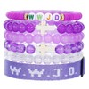 MMIUAEG 6PCS WWJD Adjustable Bracelet Set for Women Men Hand-Woven