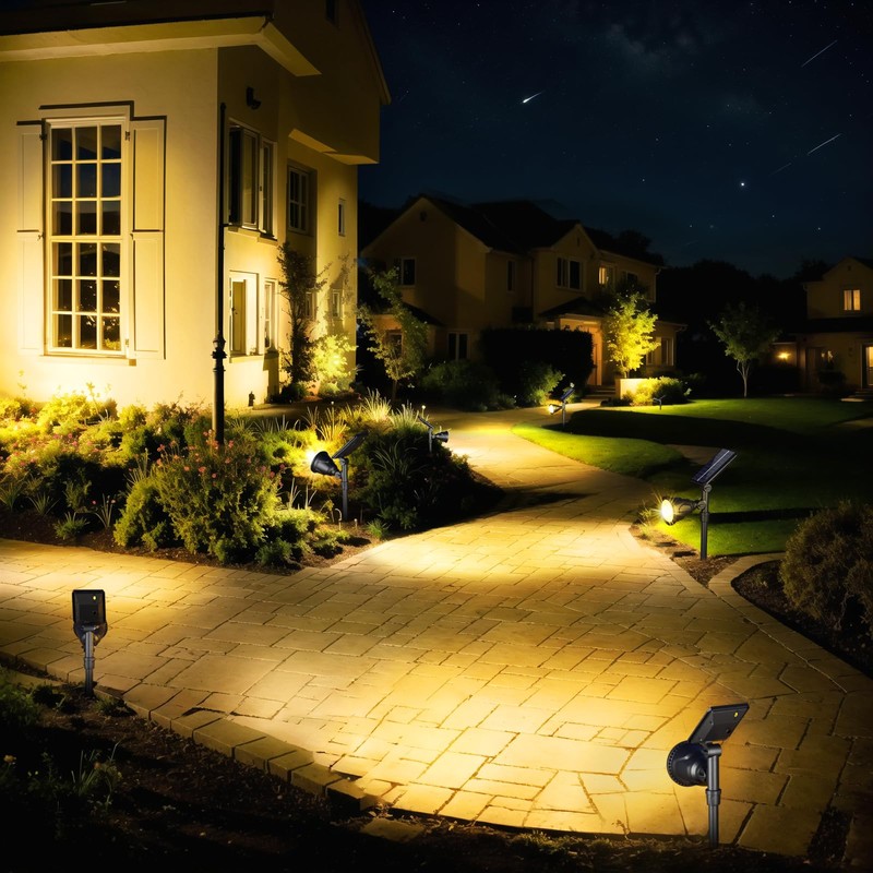 ROSHWEY Outdoor Solar Lights, 600LM Solar Garden Lights Waterproof Solar