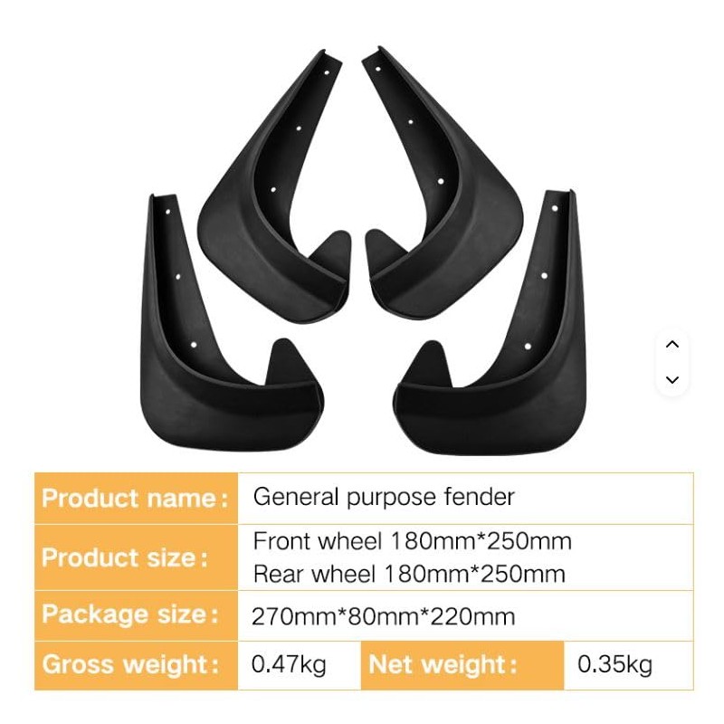 Universal Mudflaps Car Moulded Car's Hatchback Saloon Estate Front and