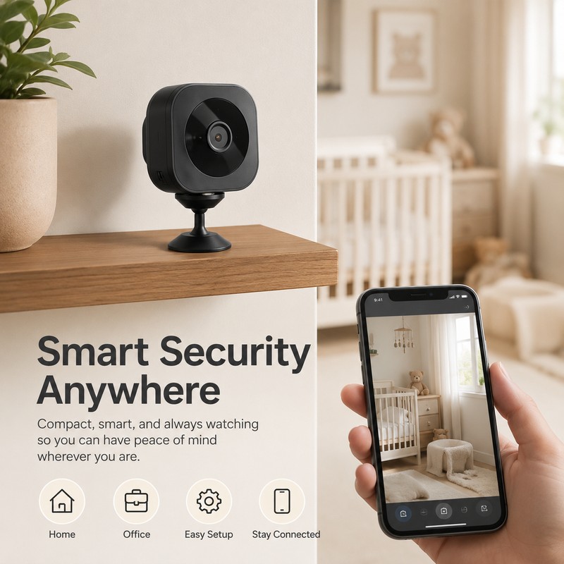 Mini WiFi Security Camera for Home Monitoring – Magnetic HD