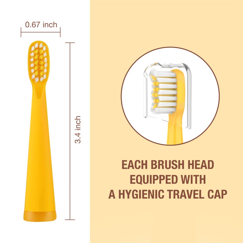 Vekkia Bear Kids Electric Toothbrush Replacement Heads - 7X More