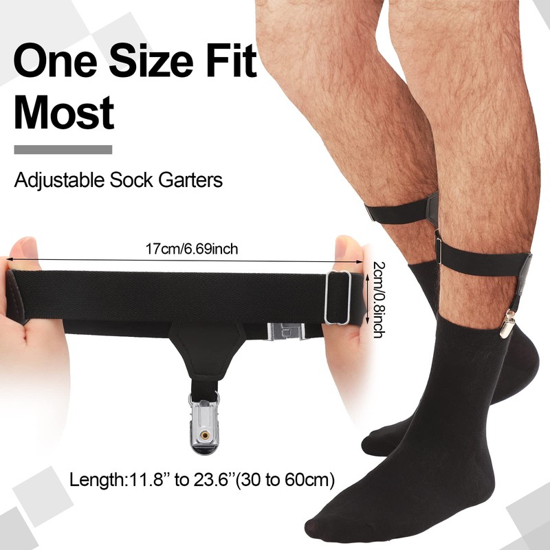 Eurzom 4 Pack Sock Garters Bulk for Men Sock Suspenders