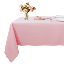 Fitable Rectangle Tablecloth 60x102 inch Tablecloth Stain and Wrinkle Resistant Washable Polyester Table Cloth, Decorative Fabric Table Cover for Dining Table, Buffet Parties and Camping Pink