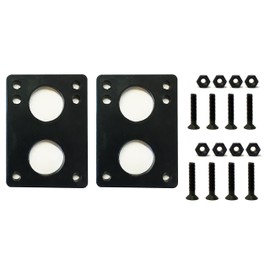 VJ Longboard Skateboard Riser Pads 12mm (1/2 ") Black w/Skateboard Screws Hardware BK 1.75" (12mm Riser w 1.75inch Screws)