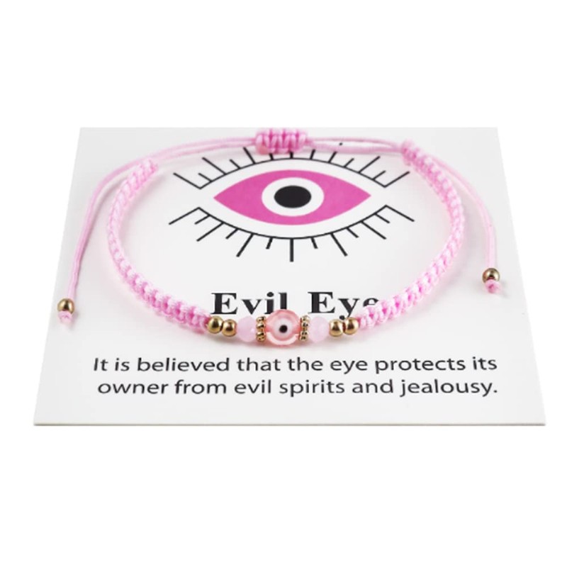 COLORFUL BLING Evil Eyes Bracelet for Female Amulet Pink Protection