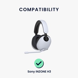 kwmobile Ear Pads Compatible with Sony INZONE H3 Earpads - 2X Replacement for Headphones - Black